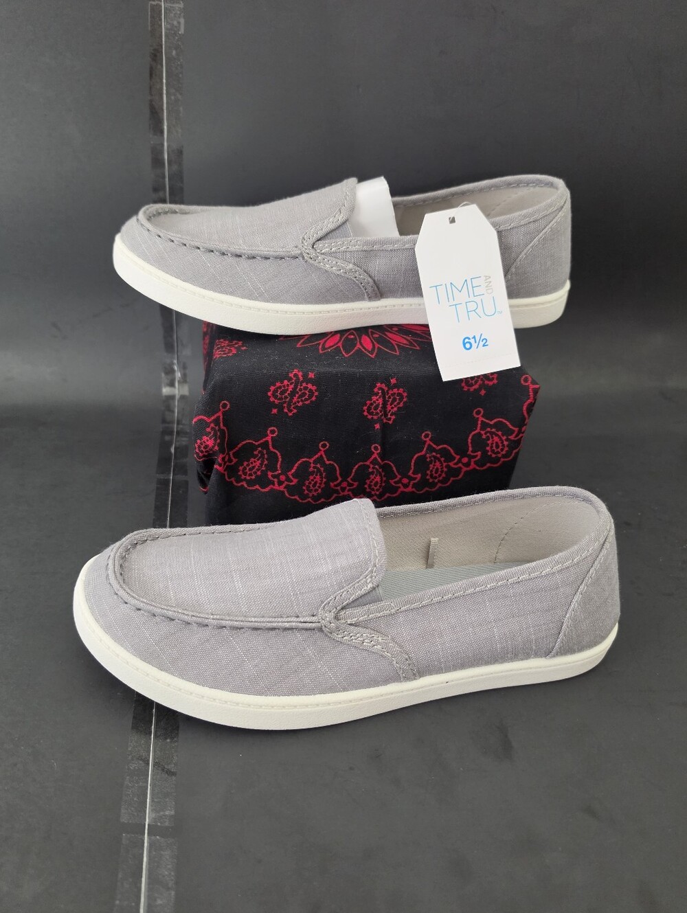Time and Tru Gray Casual Slip-On Loafers